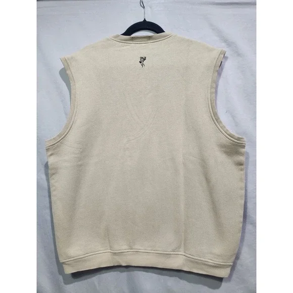 Longaberger Golf Club Embroidered Ashworth Preppy Pullover Beige Sweater Vest LG - Picture 4 of 6